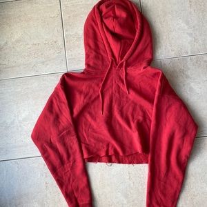 Red cropped sweatshirt